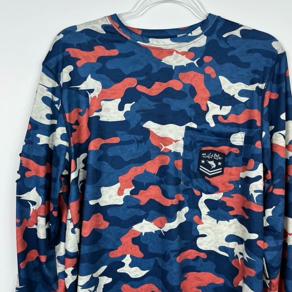 Salt life performance long sleeve shirt camo, Xl